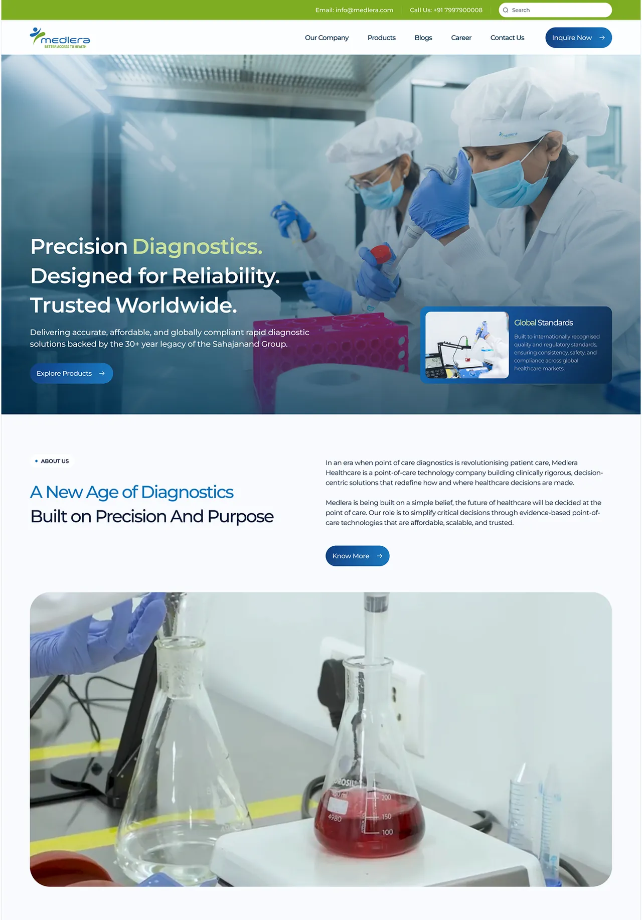 The Medlera homepage